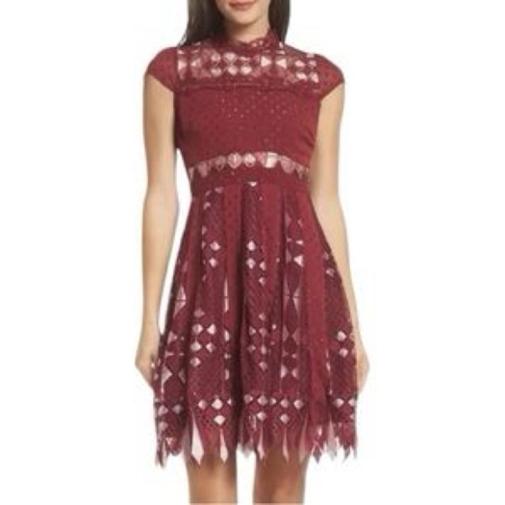 FoxieDox Burgundy Lace Dress